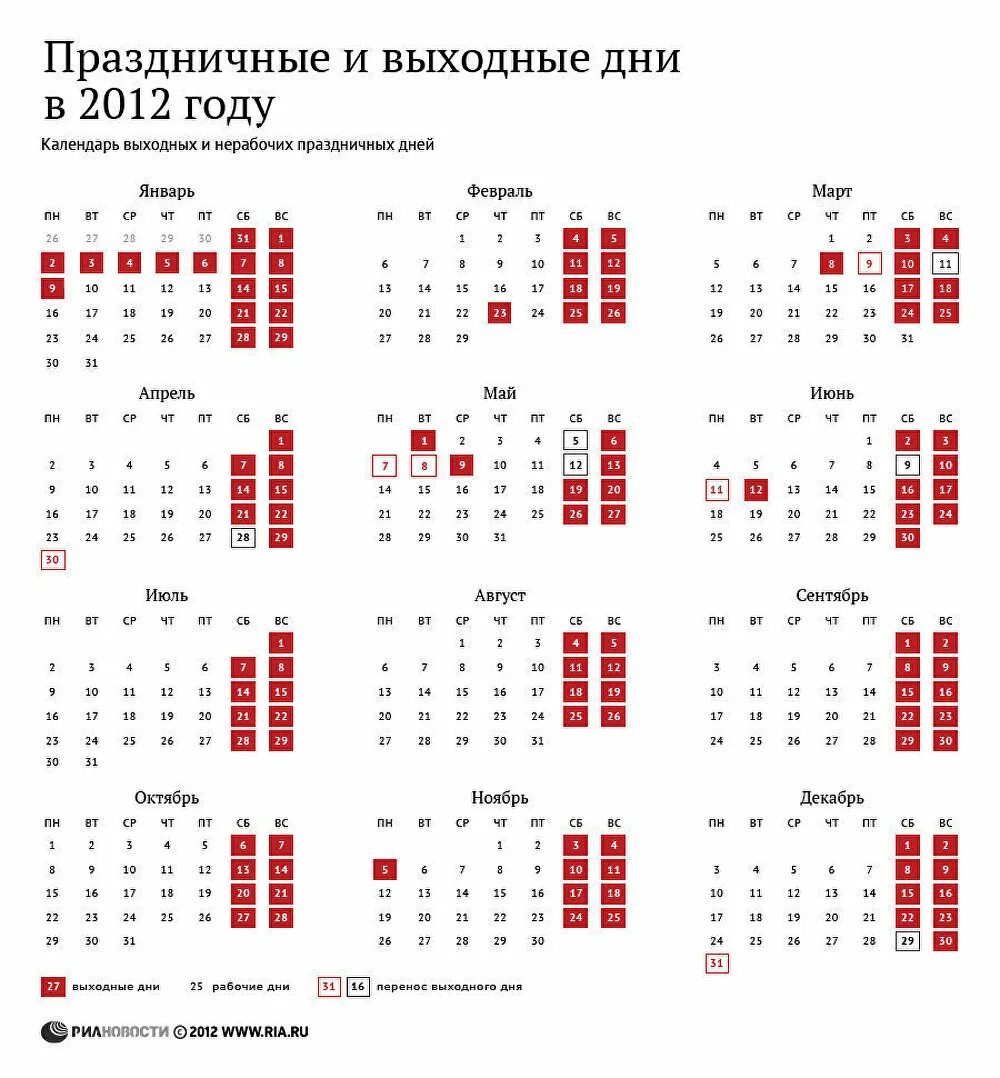 Праздники 2015 производственный календарь Праздничные и выходные дни в 2012 году - РИА Новости, 05.09.2012