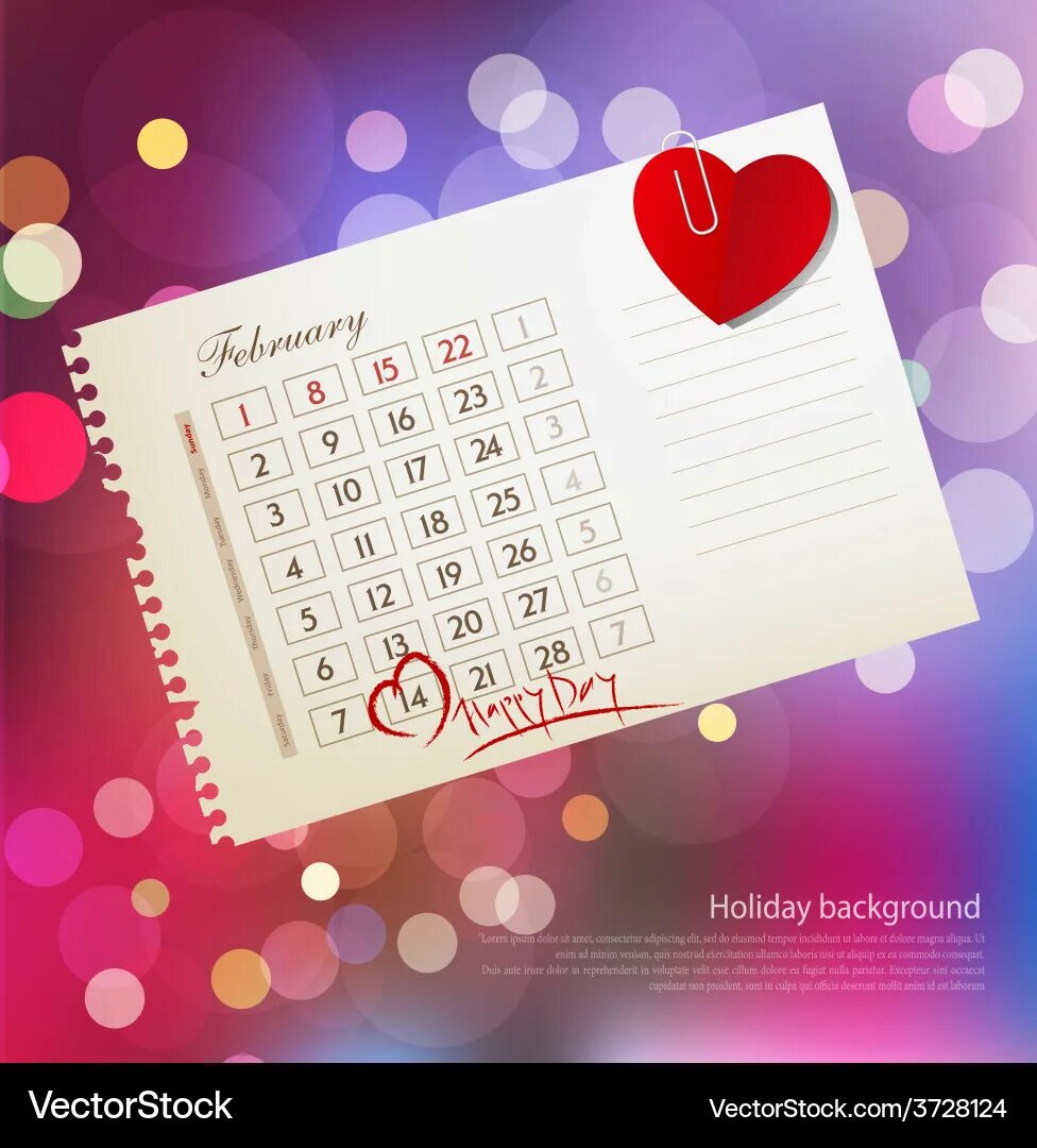 Праздники любви календарь Background for valentines day with the calendar sh