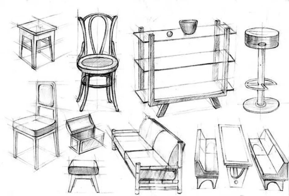 Предмет интерьера рисунок 7 класс Предметы интерьера рисунки карандашом - Гранд Проект Декор.ру