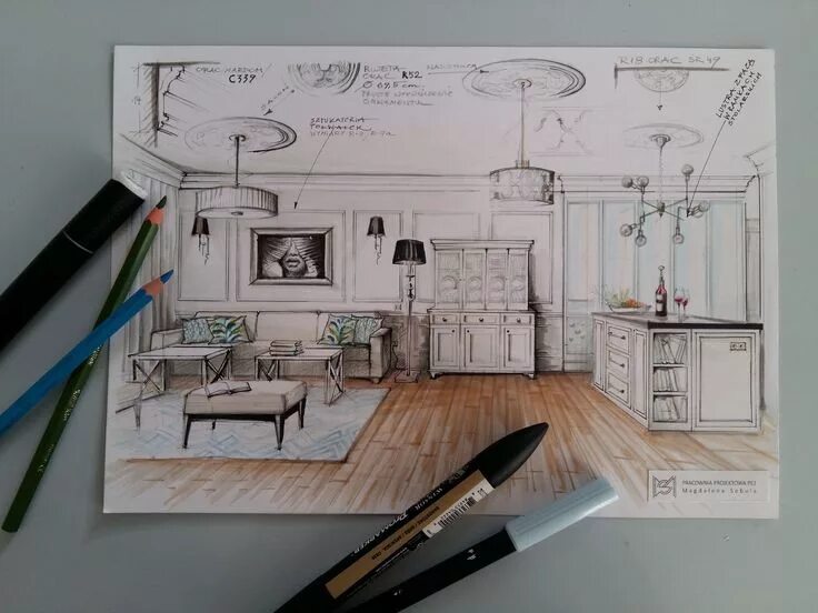 Предмет труда дизайнера интерьера Pin by Little Crescent on Conceptos de diseño interior Interior design sketches,