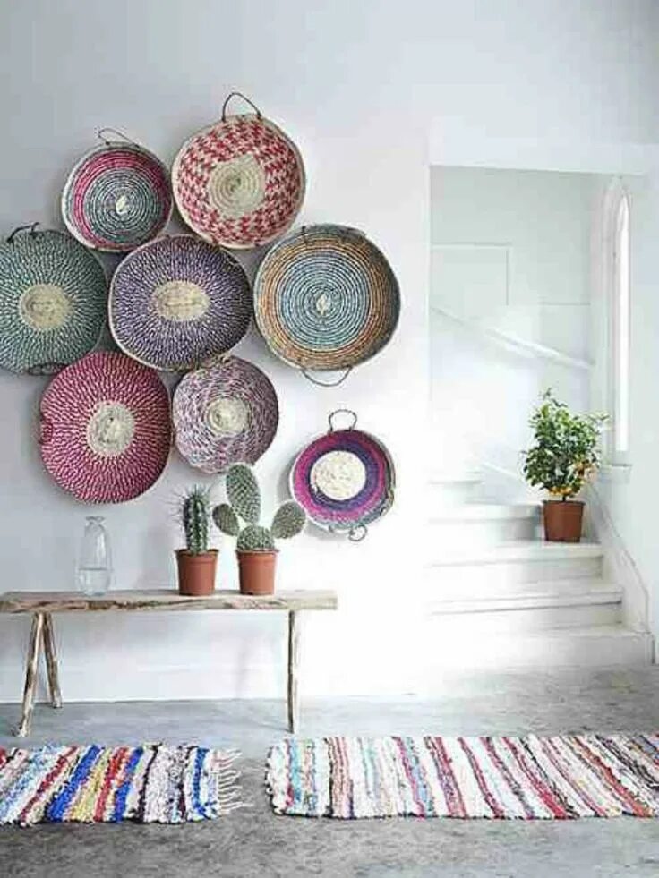 Предметы декора своими руками Coastal Home: How to guide: Hang a gallery of art Baskets on wall, Home decor ba