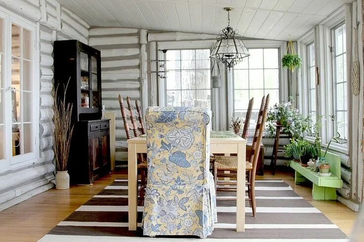 Предметы интерьера для дачи Eclectic Home by Nicole Ray HomeAdore Shabby chic dining room, Log home interior