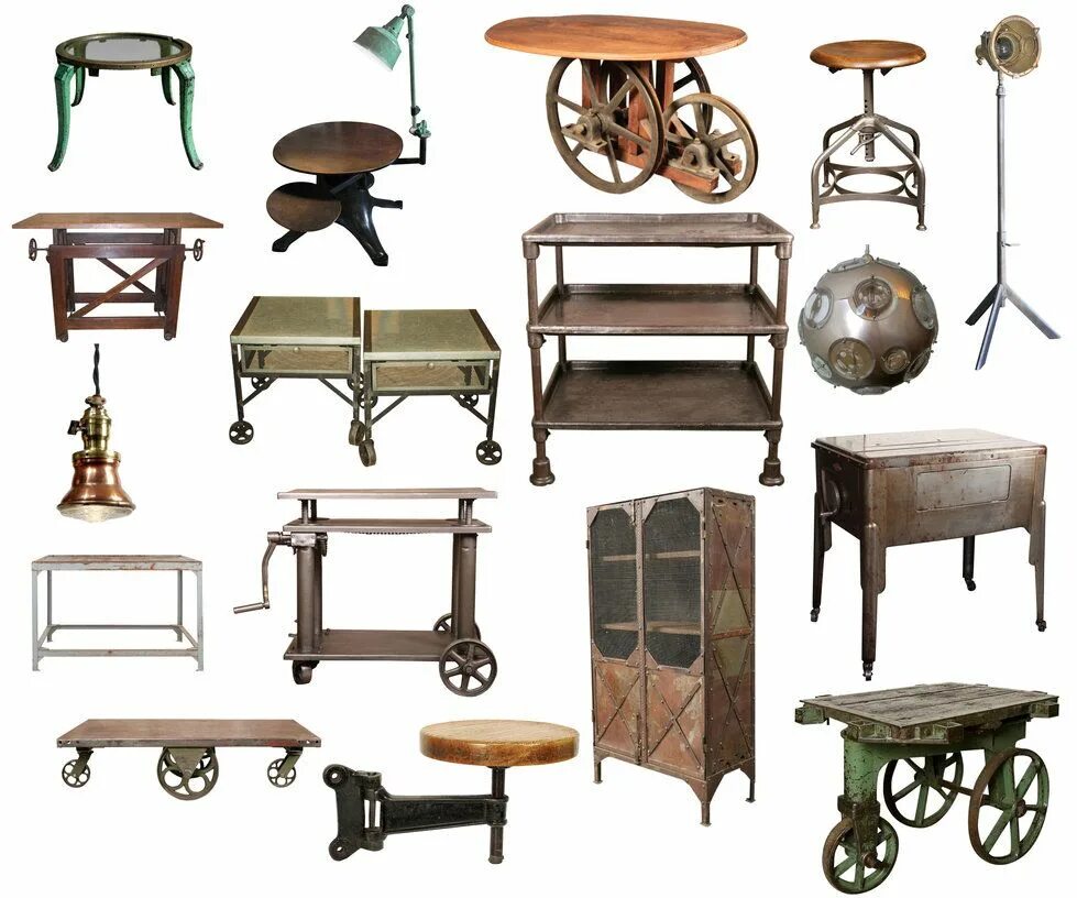 Предметы интерьера как называются industrial furniture Vintage industrial furniture, Steampunk furniture, Industri