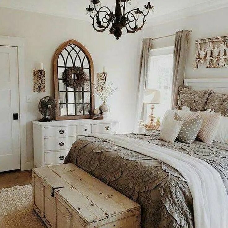 Предметы интерьера в спальню 85+ Sweet Shabby Chic Bedroom Decor Furniture Inspirations Rustic master bedroom