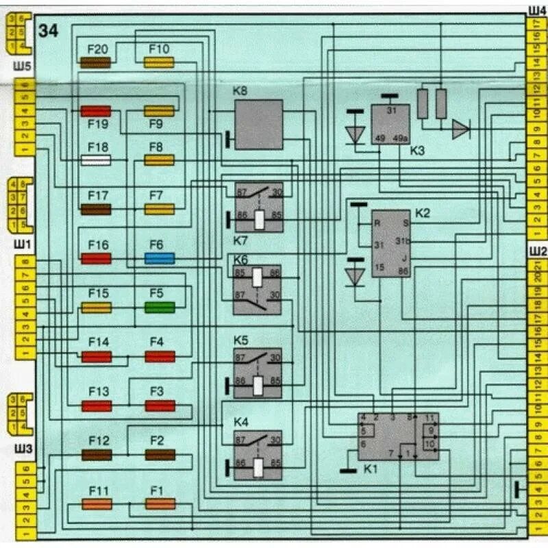 Предохранители ваз 2110 8 клапанов схема Где находится реле стеклоподъемников ВАЗ-2110: схема и фото