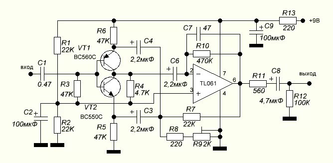 Предусилитель mc усилитель на транзисторах схема Предварительный усилитель на TL061 - rcl-radio.ru