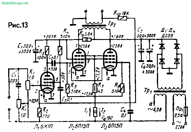 Предварительные ламповые усилители схемы УНЧ на лампах Г. Крылова 6Ж1П, 6П15П (4Вт)