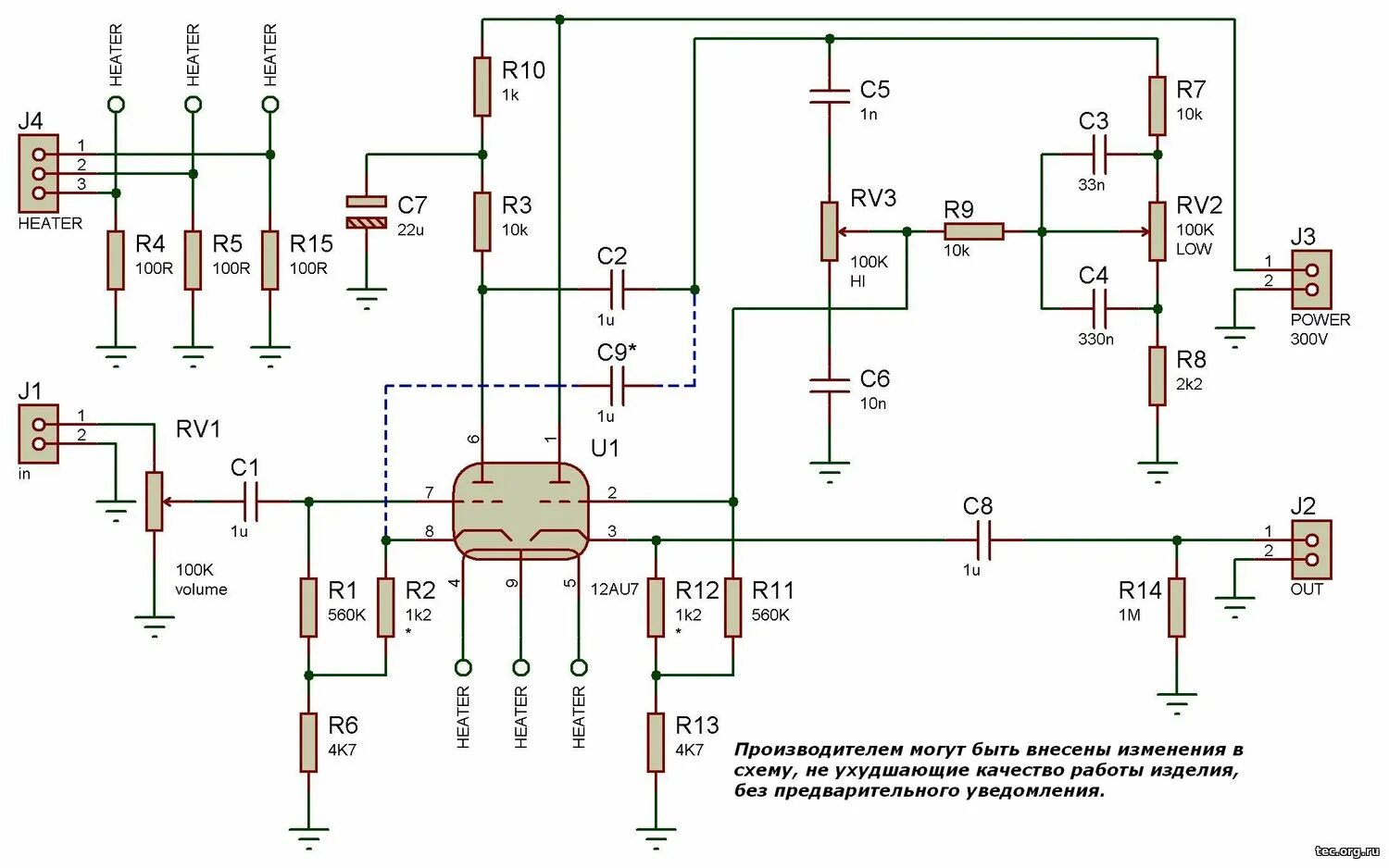 Предварительный ламповый усилитель с темброблоком схема M-TUBE-EQ-12AU7-Stereo (PCB) - Ламповые усилители и платы - ПЛАТЫ, МОДУЛИ, НАБОР