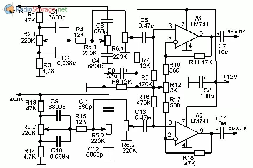 Предварительный усилитель на lm741 схема Форум РадиоКот :: Просмотр темы - Предварительный усилитель на LM741