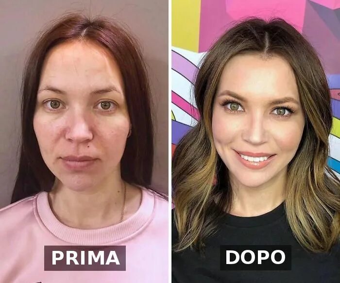 Преображение макияжем до и после фото Quando taglio di capelli e make up fanno la differenza: 61 incredibili trasforma