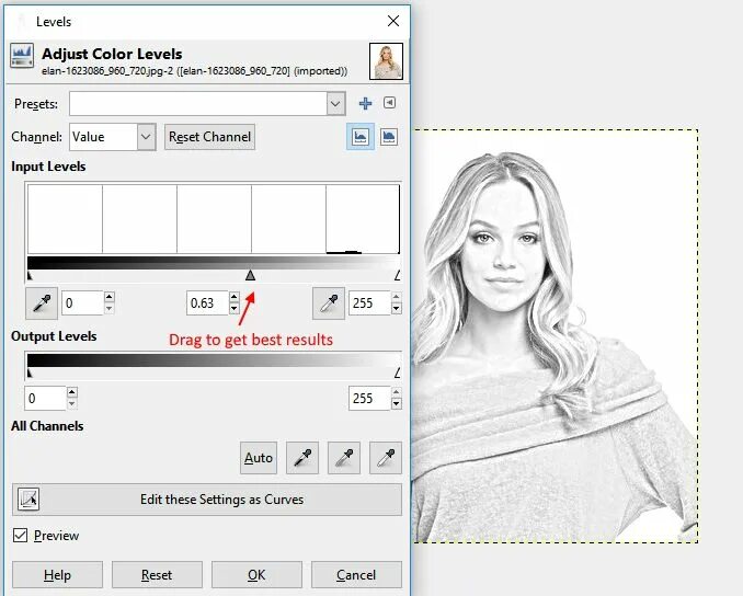 Преобразовать фото в линии онлайн How to convert image to pencil drawing Quickly using GIMP Photo to line drawing,