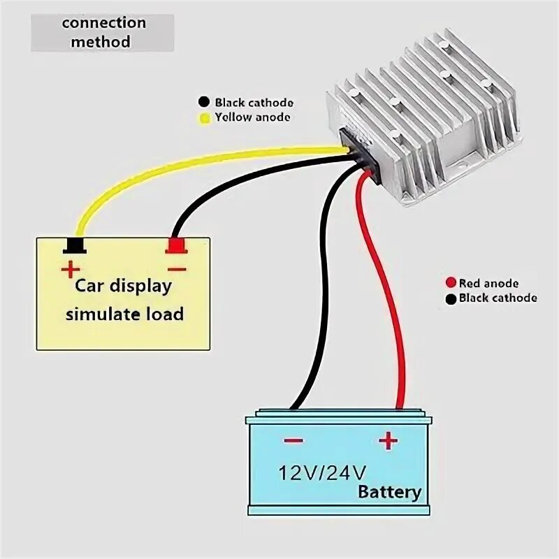 Преобразователь 24 на 12 вольт схема подключения Dc-DC конвертер 8-40V до 12V 6A 72W автомобильный блок питания регулятор водонеп