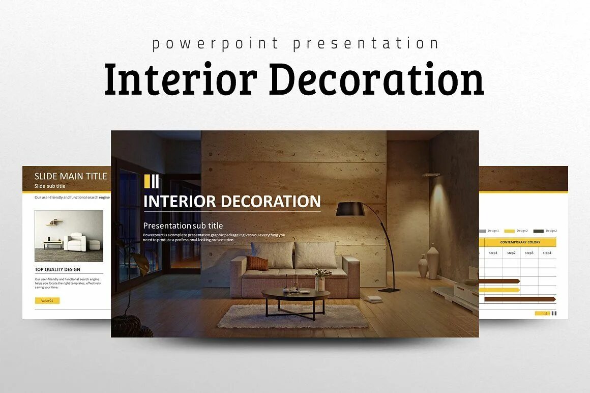 Презентация дизайн интерьера Interior Decoration PPT by Good Pello on @creativemarket Interior design templat