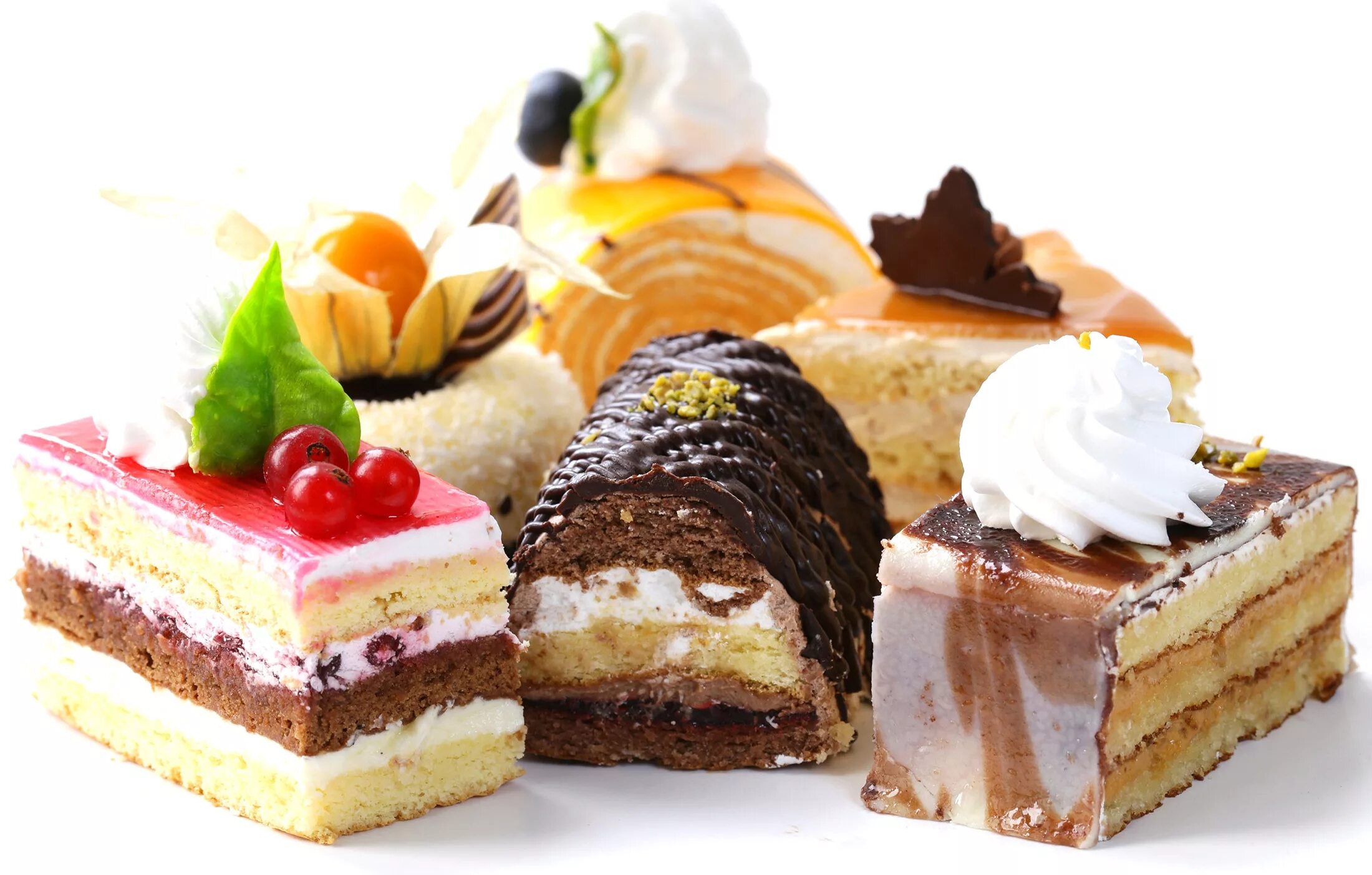 Презентация оформление тортов и пирожного Appetizing cakes on a white background Desktop wallpapers 640x960