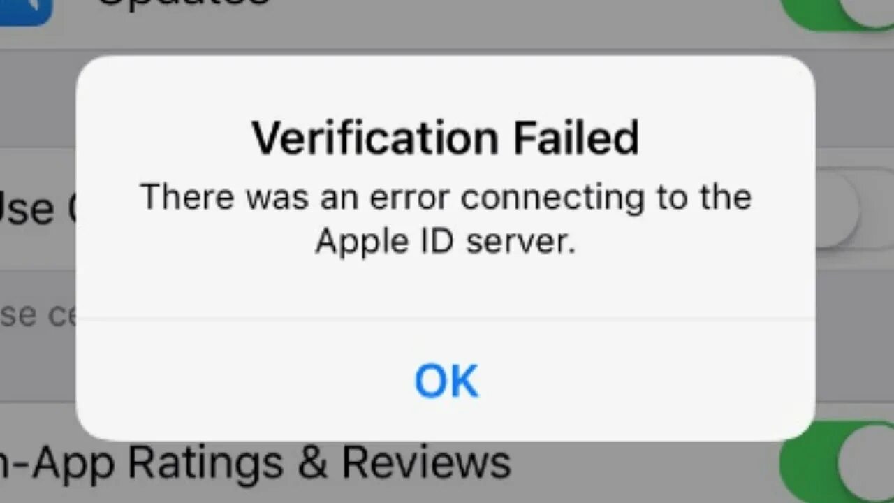 При подключении к apple id произошла ошибка Verification Failed There Was an Error Connecting to the Apple ID Server iPhone 