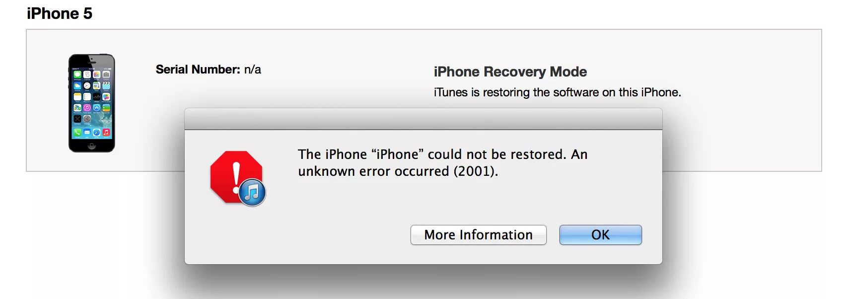 При подключении к apple id произошла ошибка How to restore my iPhone when iTunes keeps returning an error 2001? - Ask Differ