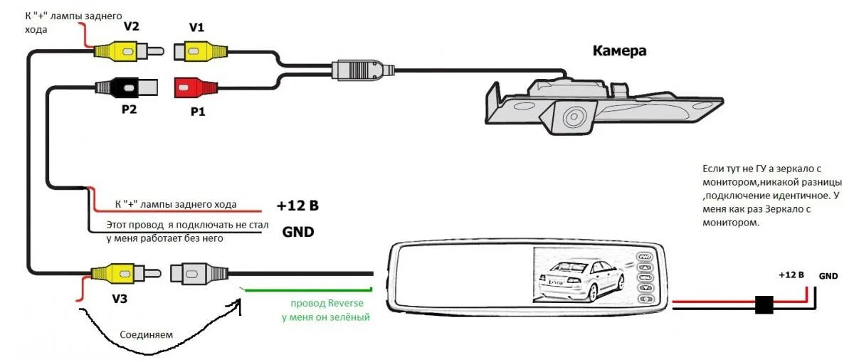При подключении камеры заднего вида пишет reversing Как подключить камеру на 10
