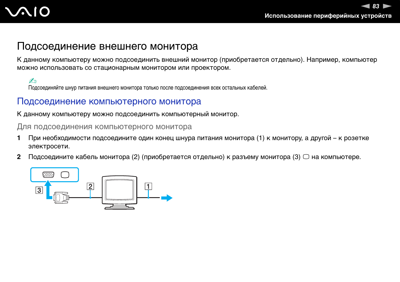 При подключении монитора к компьютеру черный экран Подсоединение внешнего монитора, Подсоединение компьютерного монитора Инструкция