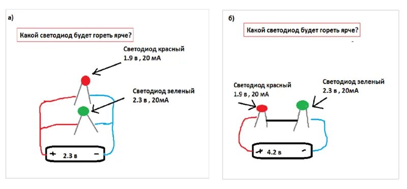 При подключении моргает лампочка Ответы Mail.ru: какой светодиод будет гореть ярче?