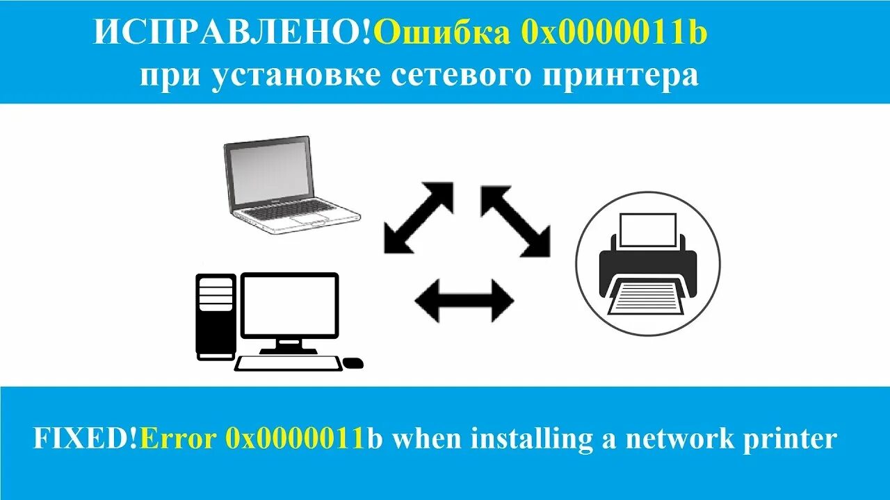 При подключении принтера по сети ошибка 0x0000011b Ошибка при установке сетевого принтера 0x0000011b - YouTube