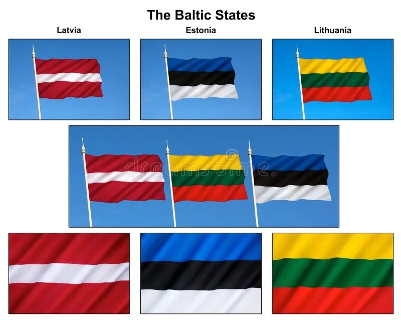 Прибалтийские флаги фото Flags of the Baltic States stock photo. Image of flags - 231668310