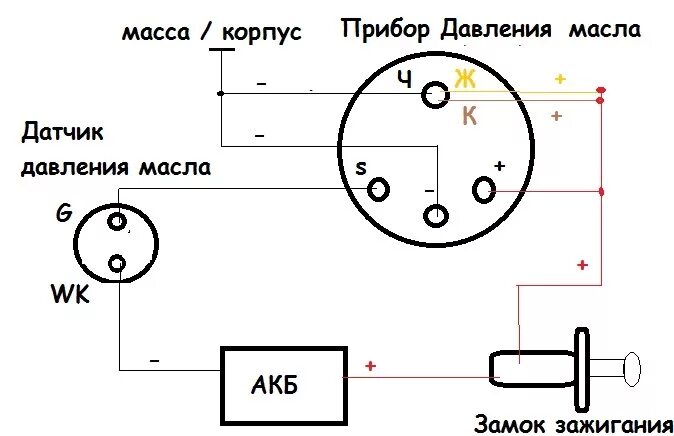 Прибор давления масла ваз 2106 схема подключения Выносной прибор контроля давления масла - Lada 2109, 1,3 л, 1992 года аксессуары