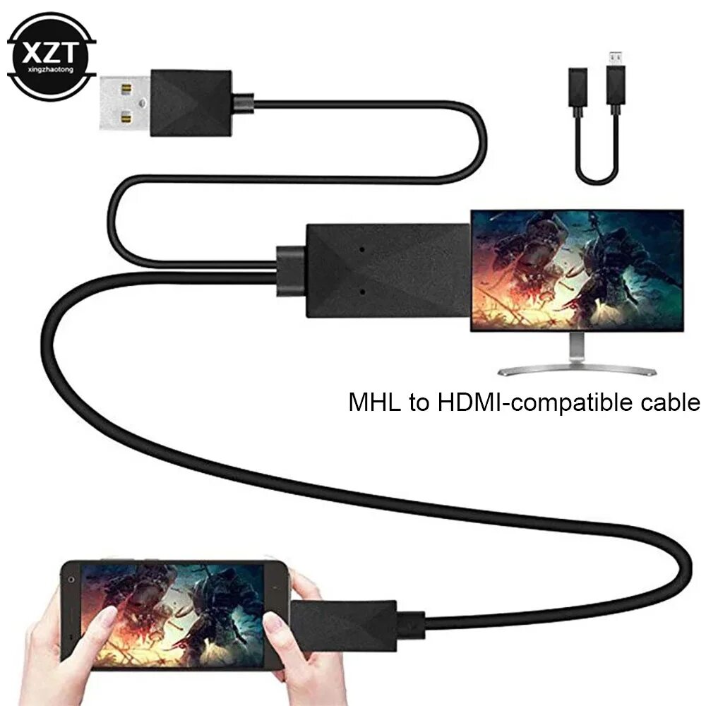 Прибор для подключения телефона к телевизору Micro USB MHL к HDMI-совместимый кабель 5 Pin & 11 Pin 1080P HD TV кабели адапте