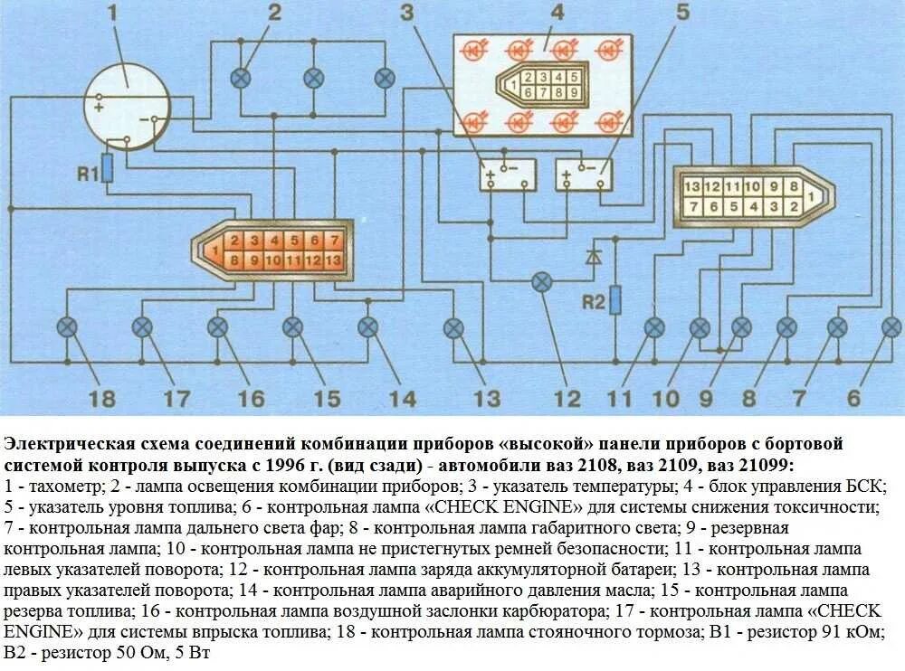 Приборная панель 2114 на 2109 подключение Чем отличается щиток приборов ваз 2109 карбюратор и инжектор - фото - АвтоМастер