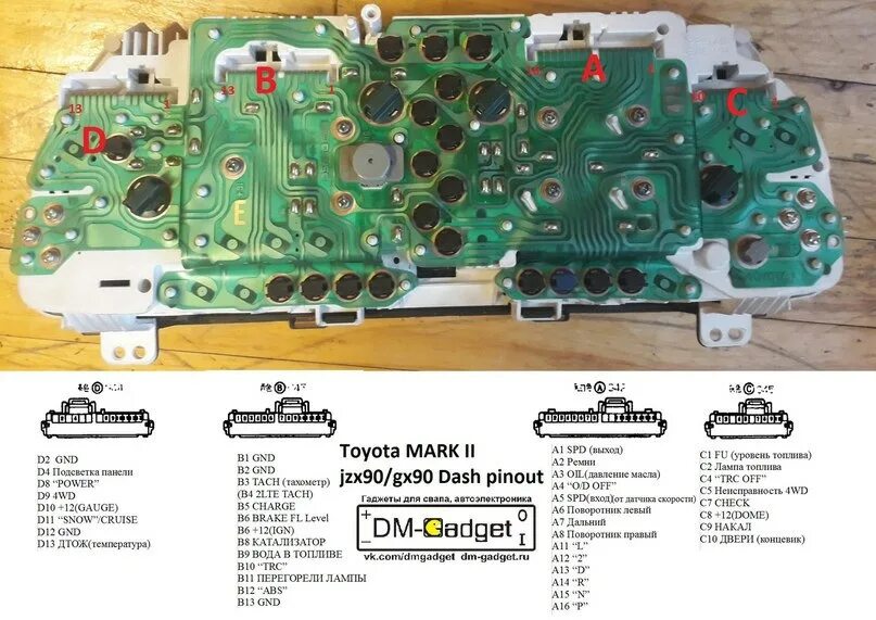 Приборная панель тойота подключение Подсветка приборки Mark 2 GX90 - Toyota Mark II (90), 2,5 л, 1994 года своими ру