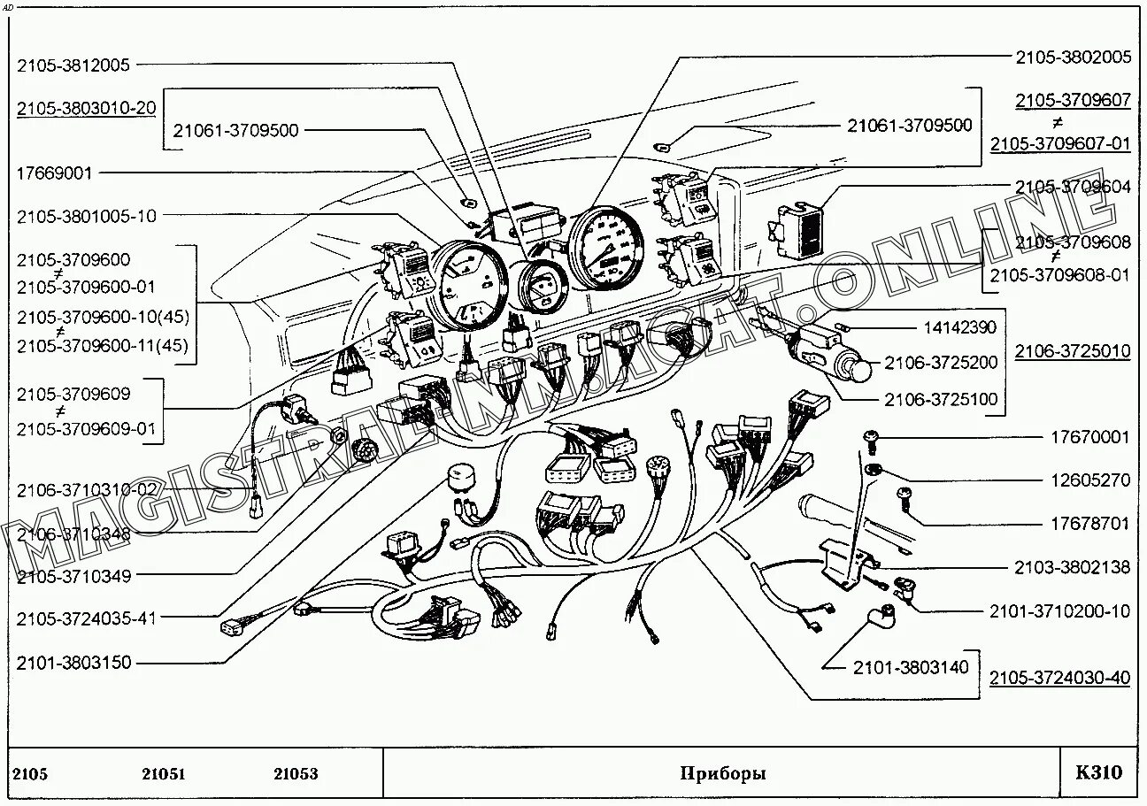 Приборная панель ваз 2105 схема Приборы ВАЗ 2105