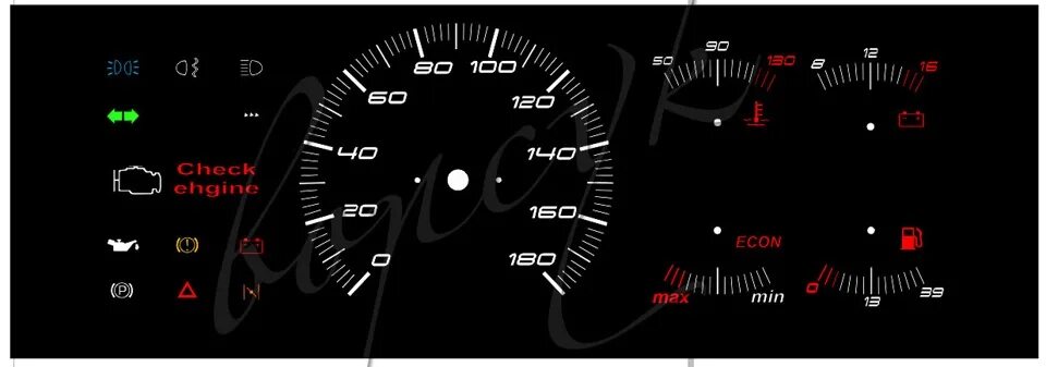 Приборная панель ваз 2109 тюнинг Шаблон шкалы приборов на Ваз 2109 Низкая панель - DRIVE2