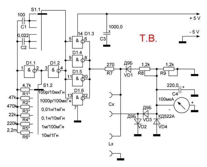 Приборы для измерения своими руками схема Измеритель индуктивности и емкости