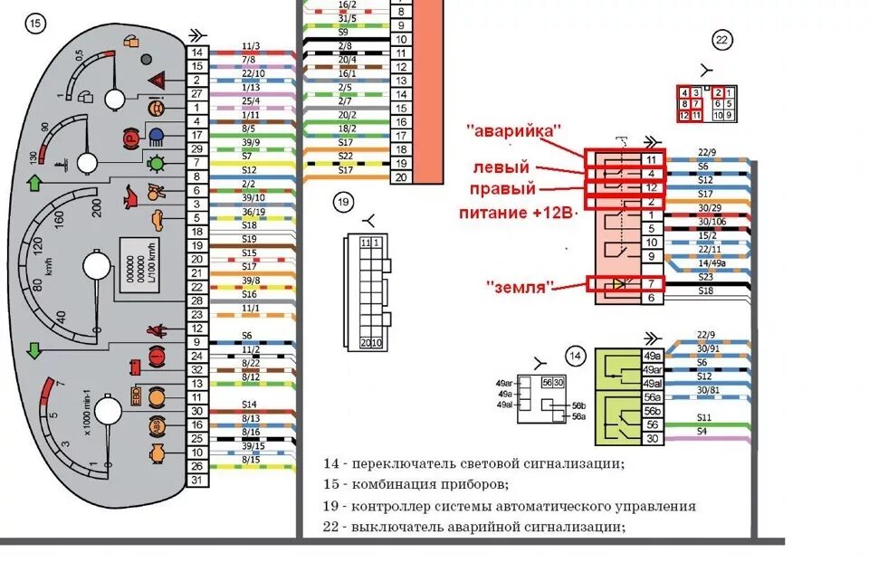 Приборы гранта распиновка Удлинитель поворотников (комфортные поворотники) - Lada Калина седан, 1,6 л, 200