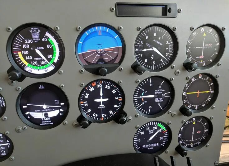 Приборы самолета фото Instrument Panel - Cessna 172 Flight Simulator Panel Flight simulator, Cessna 17