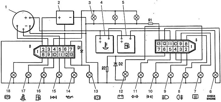 Приборы ваз распиновка Features of the device control devices (VAZ-21213 "Niva" 1994-2006 / Electrical 