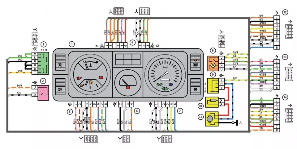 Приборы ваз распиновка Схемы электрических соединений ВАЗ 21054 - DRIVE2