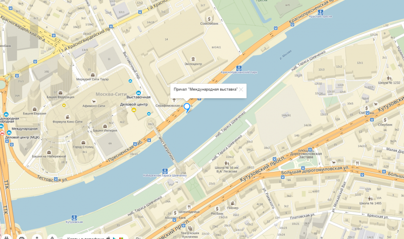 Причал сити экспоцентр фото Причал Международная выставка (Экспоцентр) для швартовки теплохода в Москве Mosk