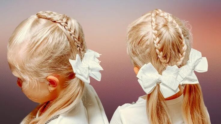 Прическа 1 сентября короткие волосы Beautiful hairstyle for school on September 1. Hairstyles with bows.