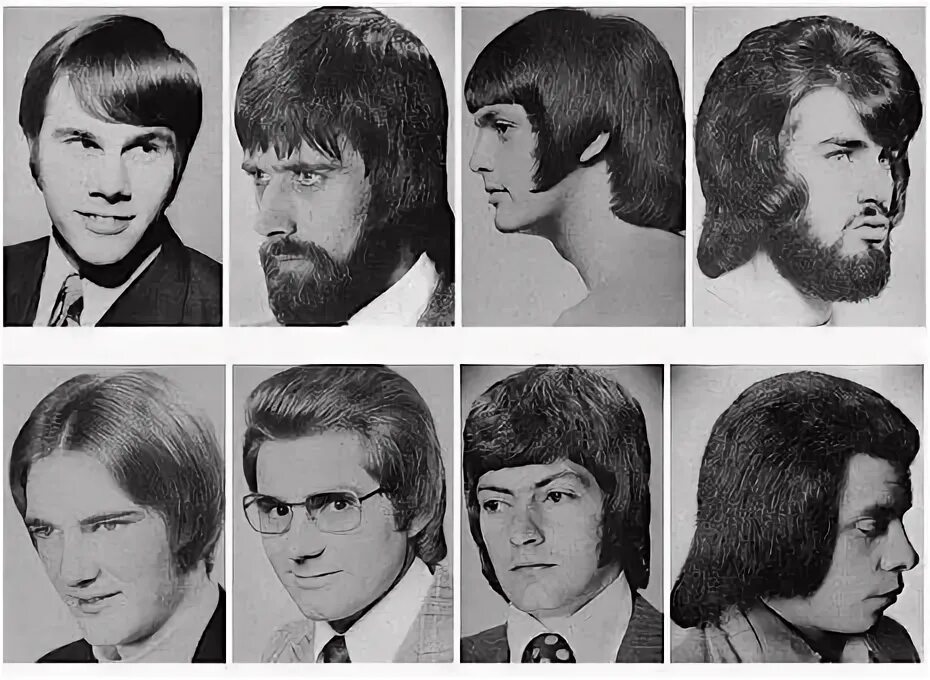 Прическа 1960 мужская Coupes de cheveux pour homme dans les années 60 - 70 - 2Tout2Rien 1970s hairstyl