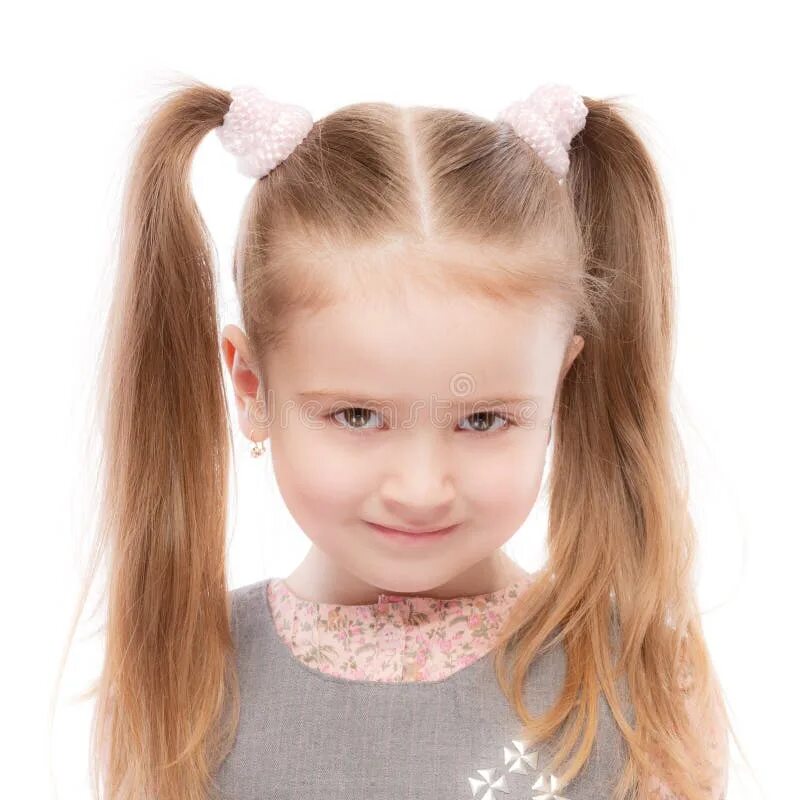 Прическа 2 хвостика для девочек Beautiful Preschool Child with Ponytail Stock Image - Image of child, baby: 1385