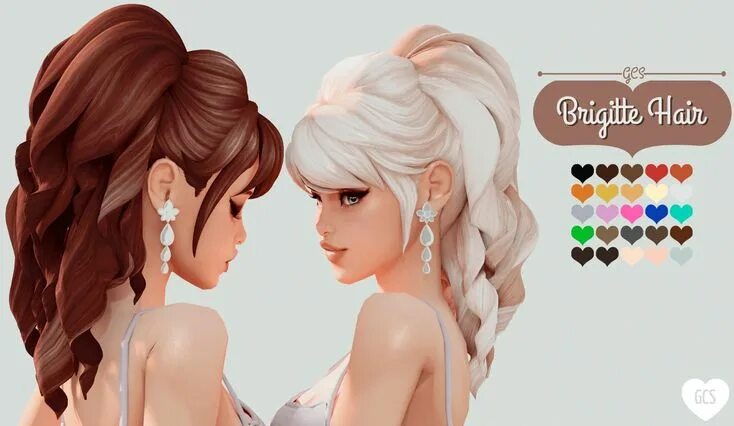 Прическа 4 буквы GCS - April's CC 2021 GoodChillsStudio Sims hair, Sims 4, Sims 4 characters