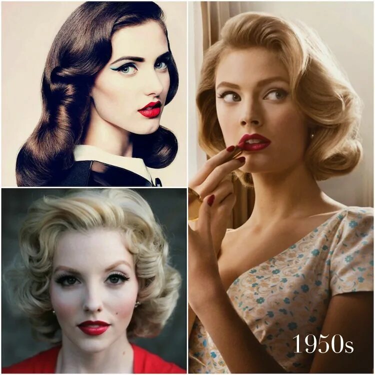 Прическа 40 50 годов 1950's slick waves and large curls Vintage curls, Vintage hairstyles, Retro hair