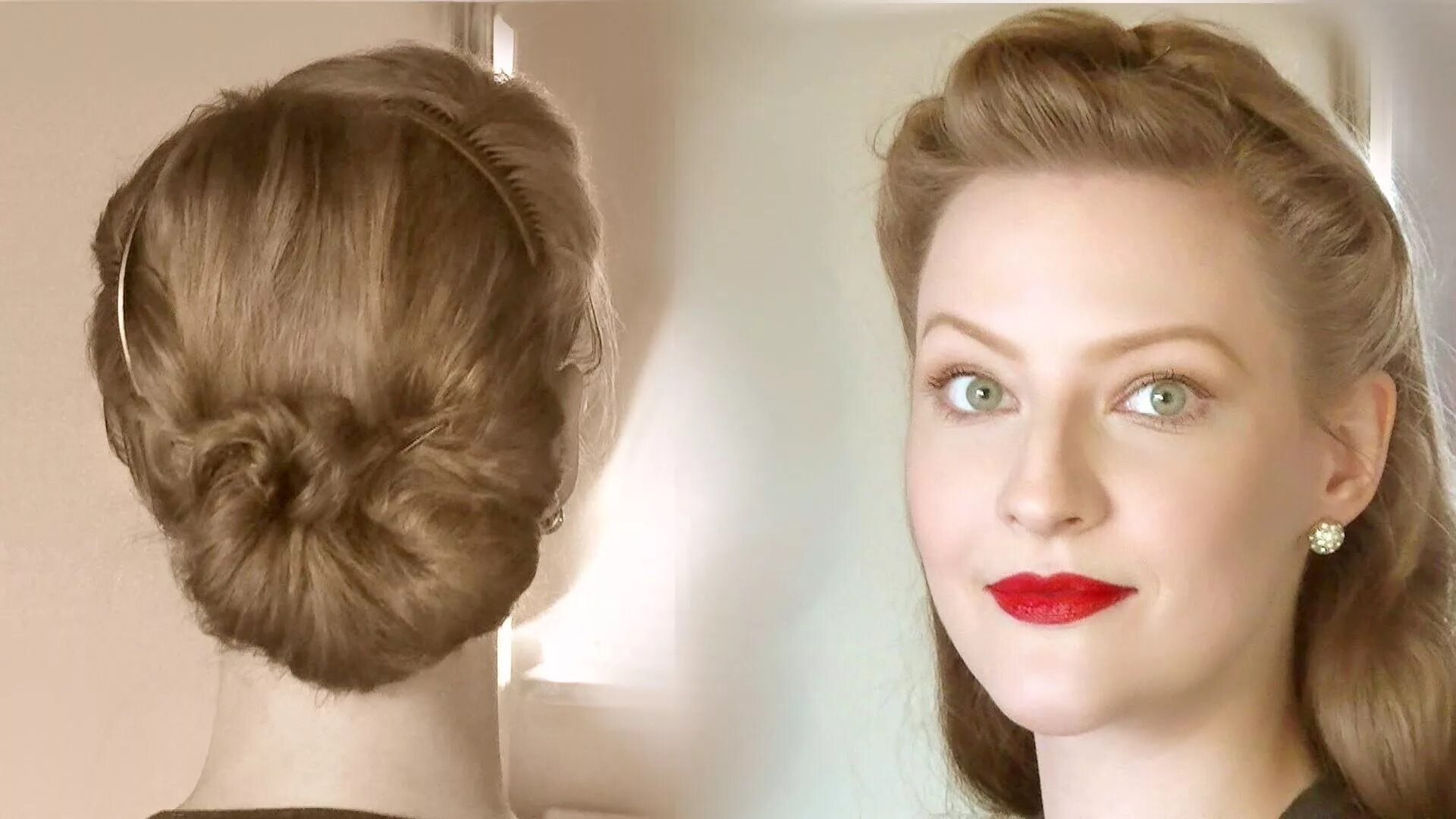 Прическа 40 х годов как сделать YouTube Easy vintage hairstyles, Retro hairstyles, 1940s hairstyles