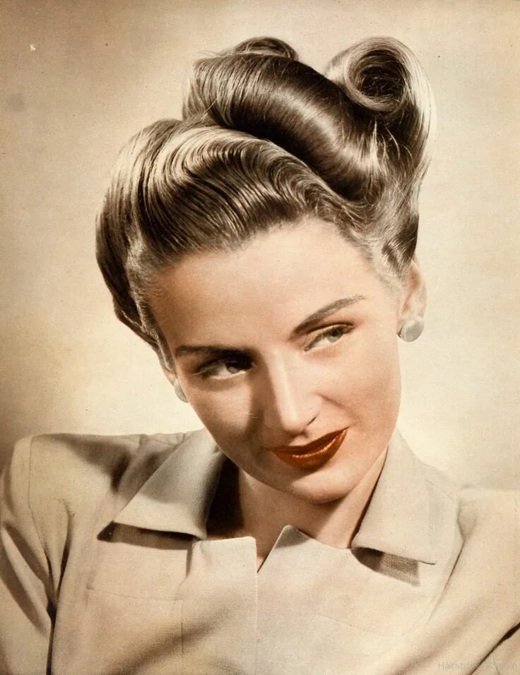 Прическа 50 х годов женская Image result for 1930s hairstyles updo Vintage hairstyles, 1940s hairstyles, Ret