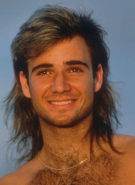 Прическа 80 х годов мужская длинные волосы 20 Reasons Andre Agassi's Wig Is Your Sexy Spirit Animal Mullet hairstyle, Long 