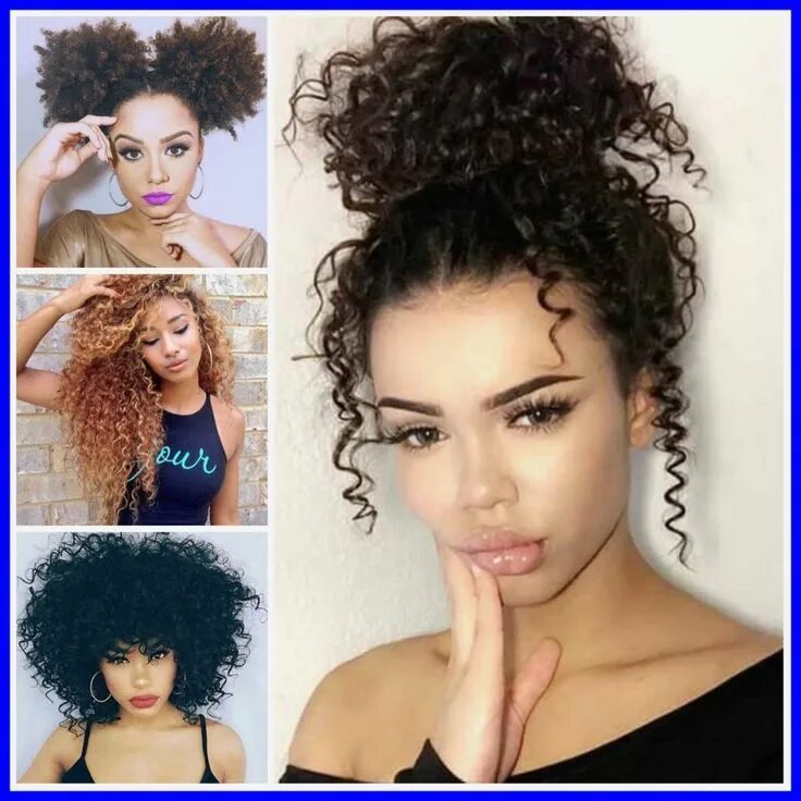 Прическа афро кудри на средние волосы Cute Hairstyles Naturally Curly Hair Fringe - curly hairstyles natural - promake