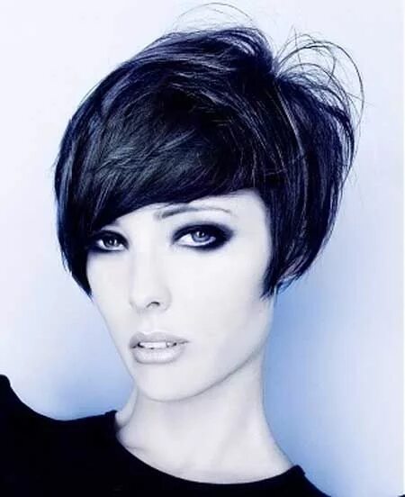 Прическа асимметрия на короткие волосы с челкой Short Bob Hairstyle Ideas-12 Short hair pictures, Short hairstyles for thick hai