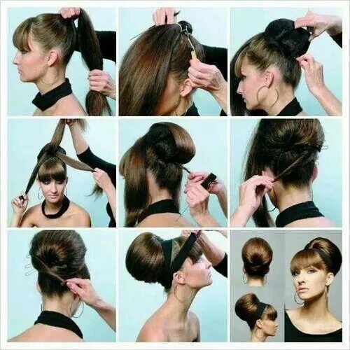 Прическа бабетта пошаговая инструкция с фото Easy hairstyle for medium/long hair Long hair updo, Vintage hairstyles tutorial,