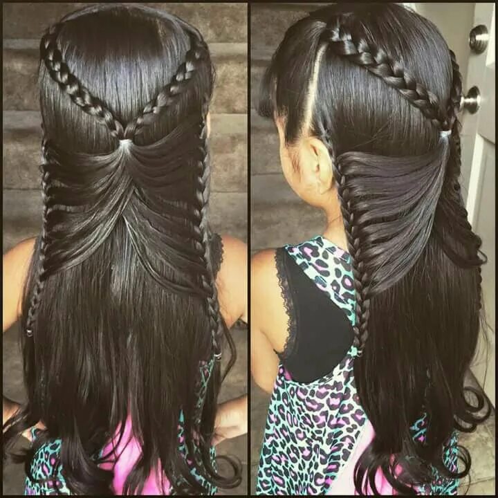 Прическа бабочка на длинные волосы Beautiful. Girl hair dos, Hair styles, Kids hairstyles