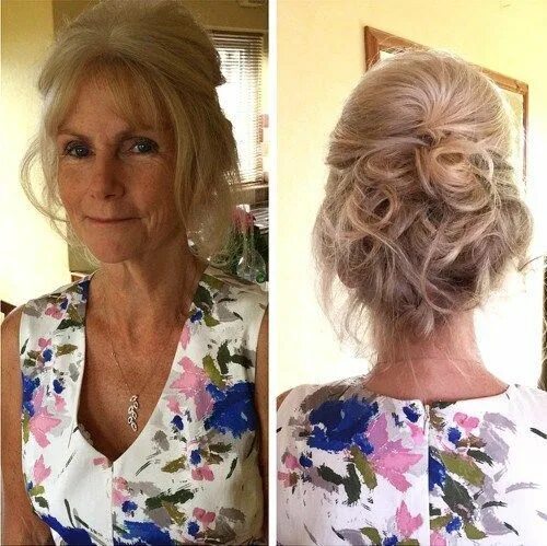 Прическа бабушке на средние волосы Image result for mother of the bride hairstyles half up Medium Length Mother of 